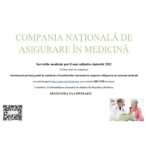 Compania Națională de Asigurări în Medicină (CNAM) informează despre completarea Chestionarul de evaluare a satisfacției beneficiarilor AOAM