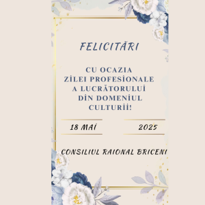 Mesaj de felicitare cu ocazia Zilei Profesionale a Lucrătorului din domeniul Culturii!