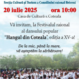Vă invităm cu mare drag la Festivalul raional ,,Hangul din Coteala”, 2025!