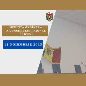 Anunț! Consiliul raional Briceni se convoacă în ședința ordinară la data de 11.11.2025, ora 13.00!