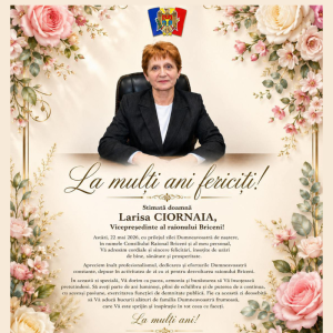 Mesaj de felicitare adresat doamnei Larisa CIORNAIA, Vicepreședinte al raionului Briceni cu prilejul zilei de naștere!