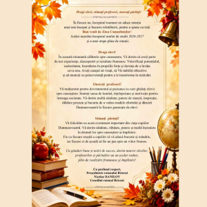 Mesaj de felicitare cu prilejul Zilei de 1 Septembrie – Ziua cunoștințelor!